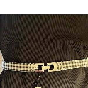 Gingham Black and White Belt